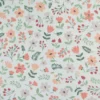 Tissu Popeline de coton Leopold motif fleurs rose et prune - OEKO TEX