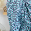 Tissu Popeline de coton motif léopard bleu turquoise