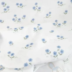 Tissu popeline de coton motif fleurs fond blanc - Vive la France