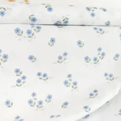 Tissu popeline de coton motif fleurs fond blanc - Vive la France