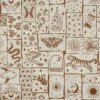 Tissu popeline de coton Poppy – motif ésotérique Solena – fond blanc cassé