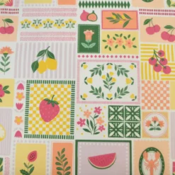 Tissu Popeline de coton Solea motif Patchwork rose - OEKO TEX