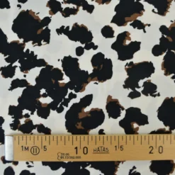 Tissu popeline de viscose - motif graphique typé léopard fond écru