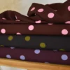 Tissu popeline de viscose Peyton motif pois Olive fond écorce