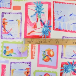 Tissu popeline de viscose Portofino - motif Patchwork XXL