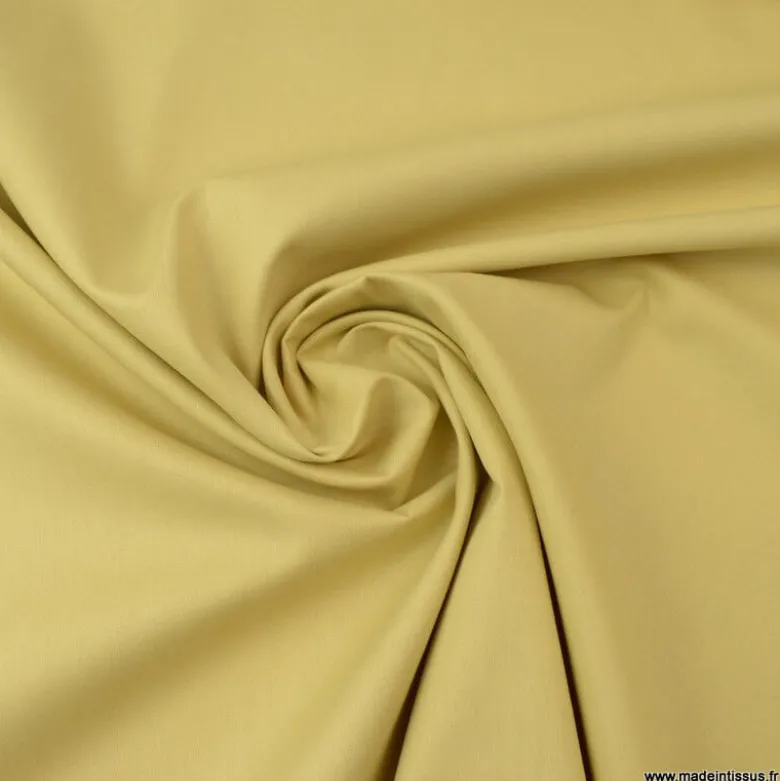 Tissu Popeline en coton Bio & OEKO TEX uni Jaune