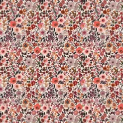 Tissu popeline enduite motifs Fleurs automnales - Oeko tex
