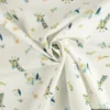 Tissu popeline motif girafes et fleurs bleues fond bleu - Oeko tex