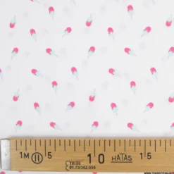Tissu popeline motif glace esquimau fond blanc - OEKO TEX