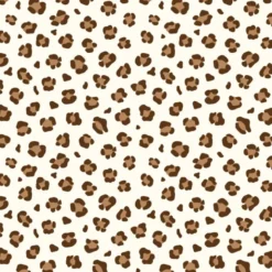 Tissu Popeline motif Léopard fond blanc cassé - OEKO TEX