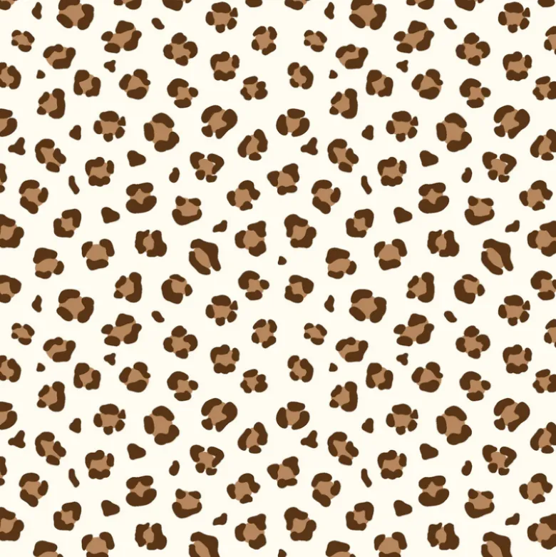 Tissu Popeline motif Léopard fond blanc cassé - OEKO TEX