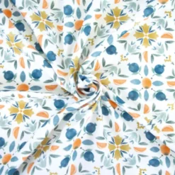 Tissu Popeline à motif mosaïque toscane