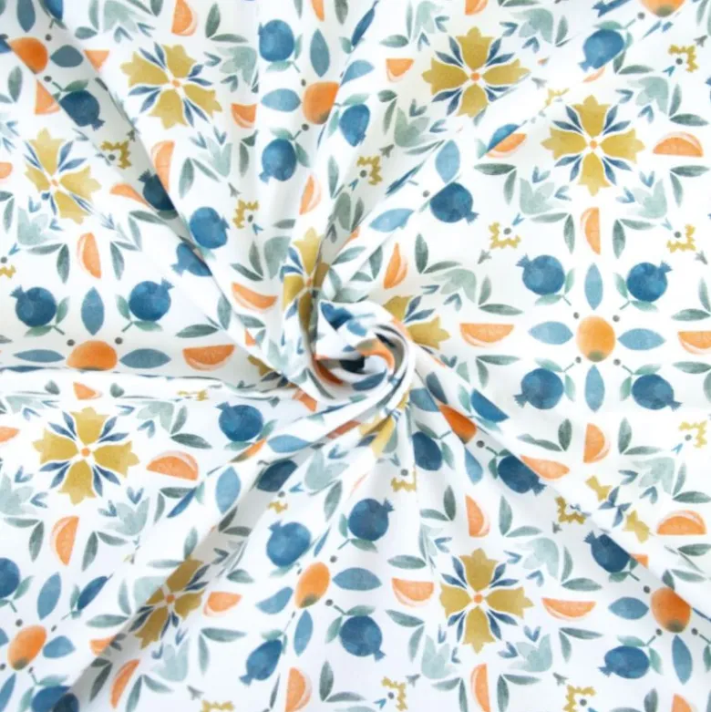 Tissu Popeline à motif mosaïque toscane