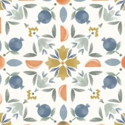Tissu Popeline à motif mosaïque toscane