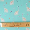 Tissu popeline motifs éléphants et fleurs fond Turquoise - OEKO TEX