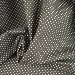Tissu popeline petits pois blancs fond Marron - OEKO TEX