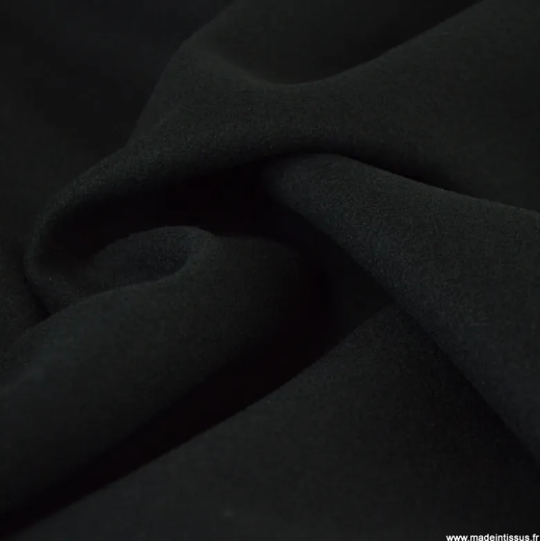 Tissu pour manteau Roberto en lainage mélangé - coloris Noir