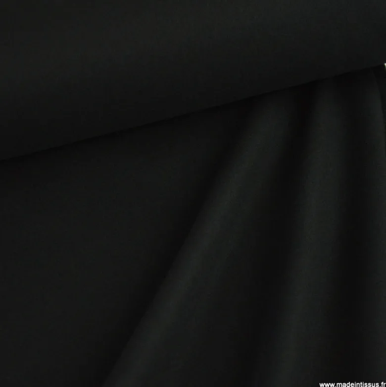 Tissu pour manteau Roberto en lainage mélangé - coloris Noir