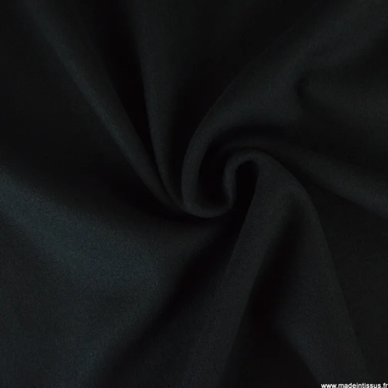 Tissu pour manteau Roberto en lainage mélangé - coloris Noir