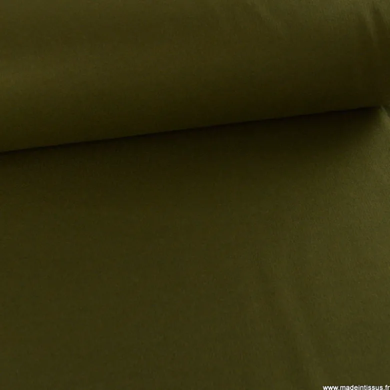 Tissu pour manteau Roberto en lainage mélangé - coloris Vert Kaki