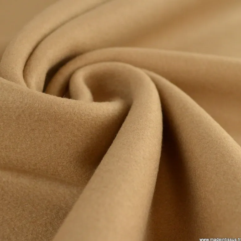 Tissu pour manteau Roberto en lainage mélangé - coloris Camel