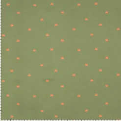 Tissu pour short de bain déperlant motif crabes fond kaki