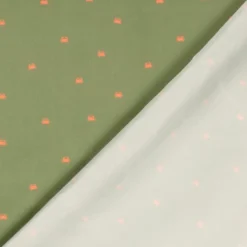 Tissu pour short de bain déperlant motif crabes fond kaki