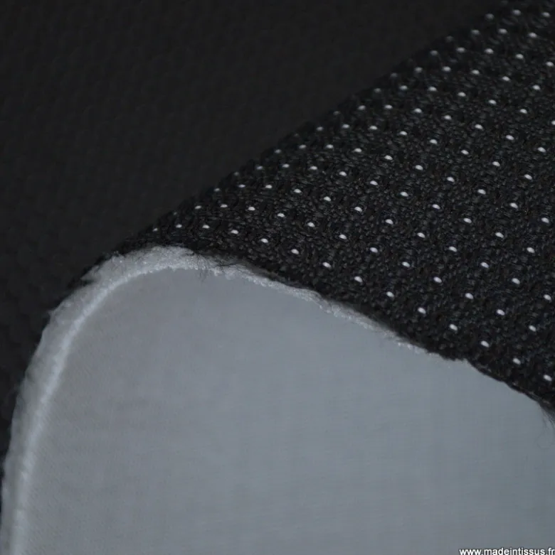 Tissu pour siège auto dessin pointillé noir et blanc