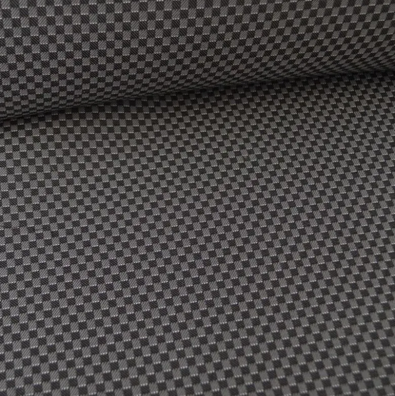 Tissu pour siège automobile - Damier noir et gris