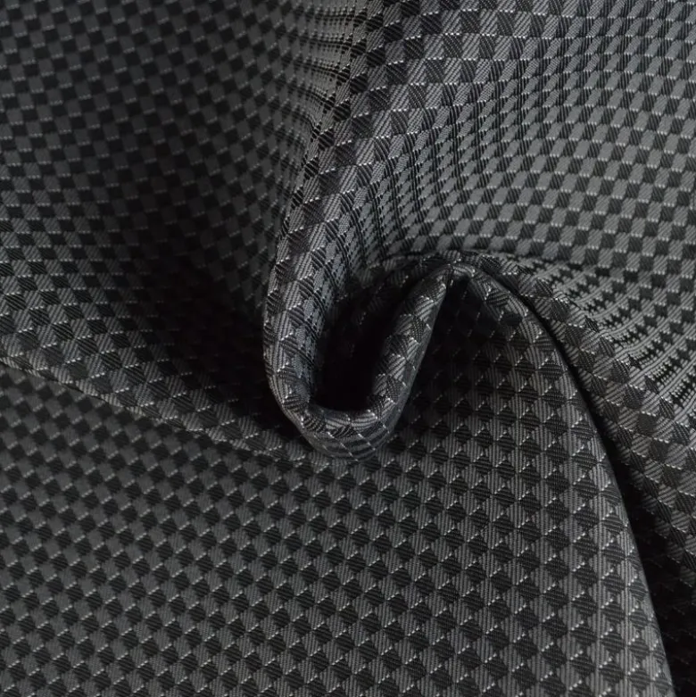 Tissu pour siège automobile - Damier noir et gris