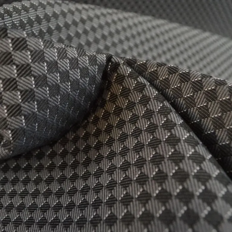 Tissu pour siège automobile - Damier noir et gris