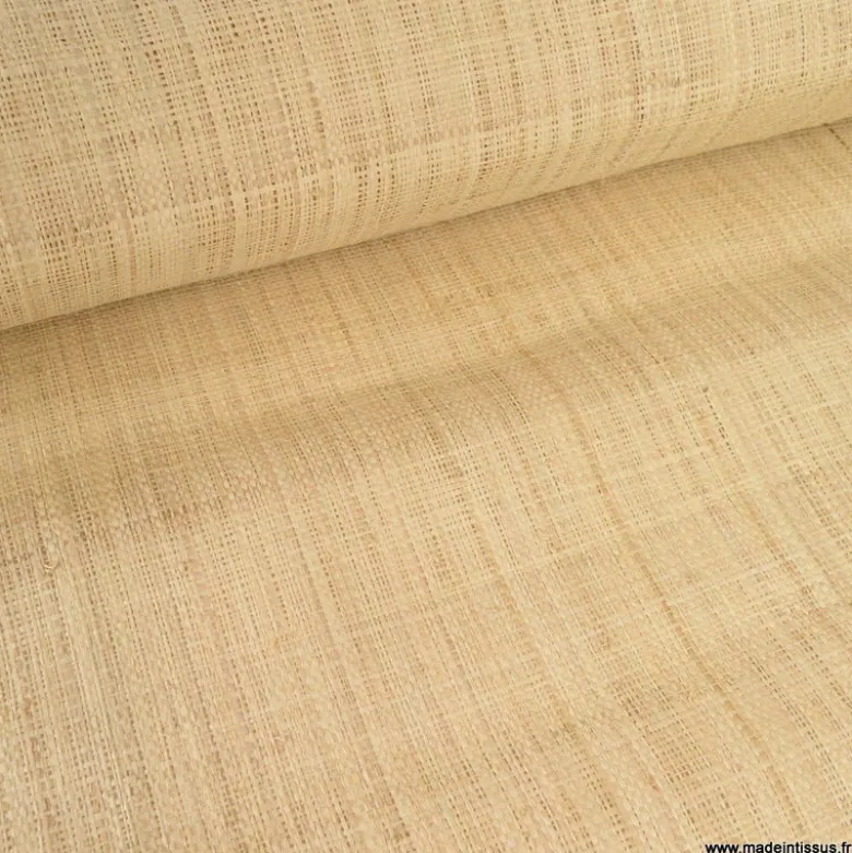 Tissu raphia léger naturel – Largeur 115 cm