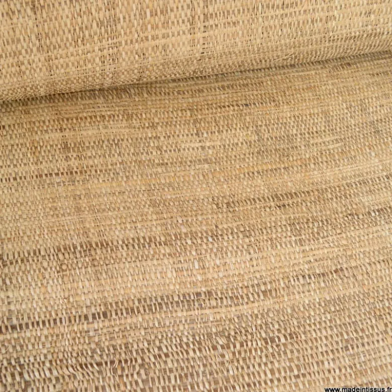 Tissu raphia Rodolphe lourd naturel – Largeur 115 cm