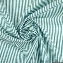 Tissu à rayures pétrole et blanc - OEKO TEX