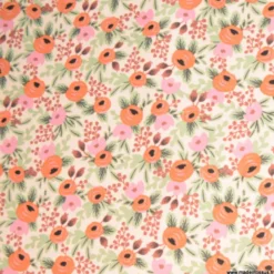 Tissu Rifle Paper en coton imprimé fleurs Blush Rosa - collection Primavera