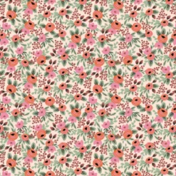 Tissu Rifle Paper en coton imprimé fleurs Blush Rosa - collection Primavera