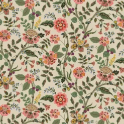 Tissu Rifle Paper motif fleurs indiennes fond écru - Collection Gracie
