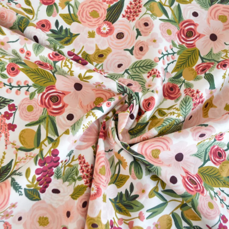 Tissu Rifle Paper motif fleurs - Garden Party rose