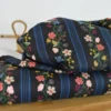 Tissu Rifle Paper motif fleurs et rayures Noir - Collection Gracie