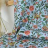Tissu Rifle Paper motif fleurs indiennes fond bleu - Collection Gracie