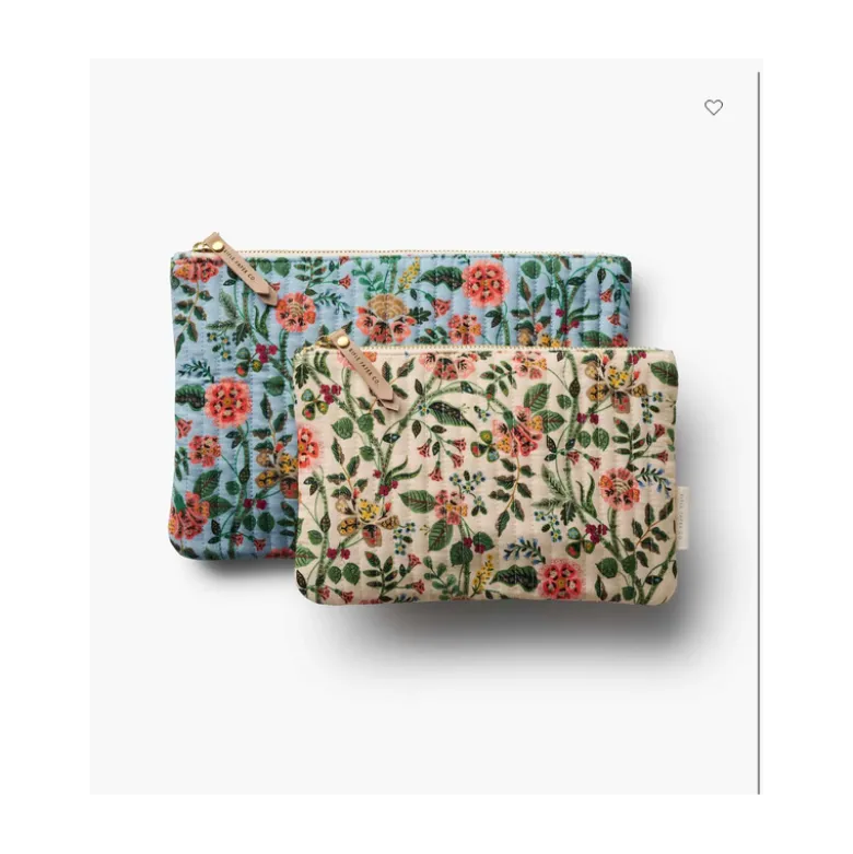 Tissu Rifle Paper motif fleurs indiennes fond bleu - Collection Gracie