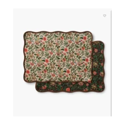 Tissu Rifle Paper motif fleurs indiennes fond cacao - Collection Gracie