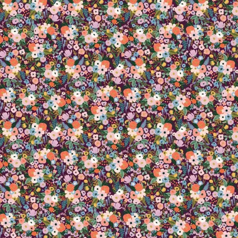Tissu Rifle Paper motif fleurs - Garden Party - Burgundy