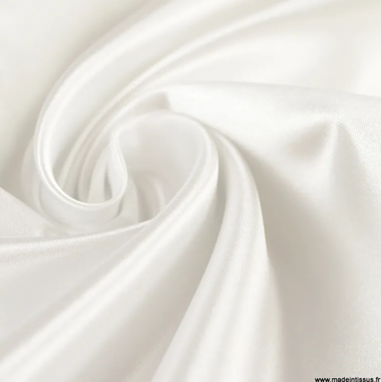Tissu Satin Biba uni Blanc - premier prix