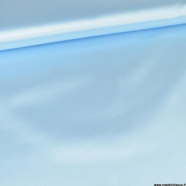Tissu Satin Biba uni bleu ciel - premier prix