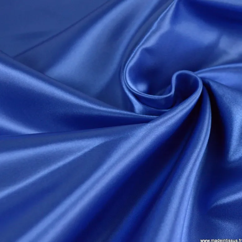 Tissu Satin Biba uni bleu cobalt - premier prix