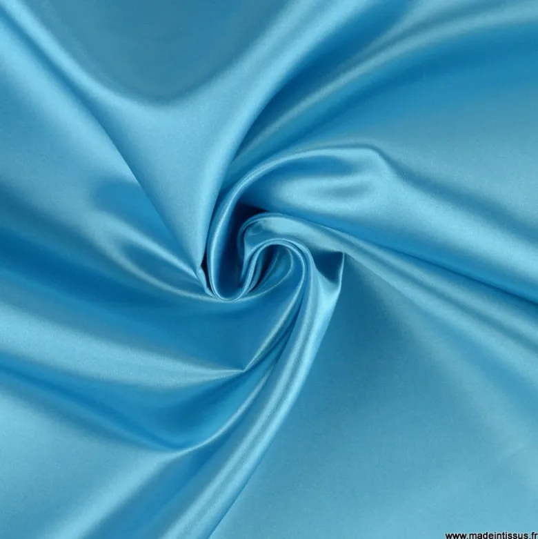 Tissu Satin Biba uni bleu - premier prix