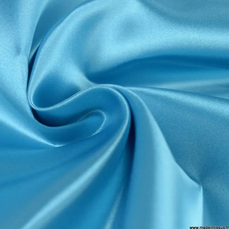 Tissu Satin Biba uni bleu - premier prix