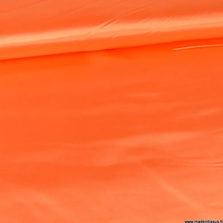 Tissu Satin Biba uni orange - premier prix
