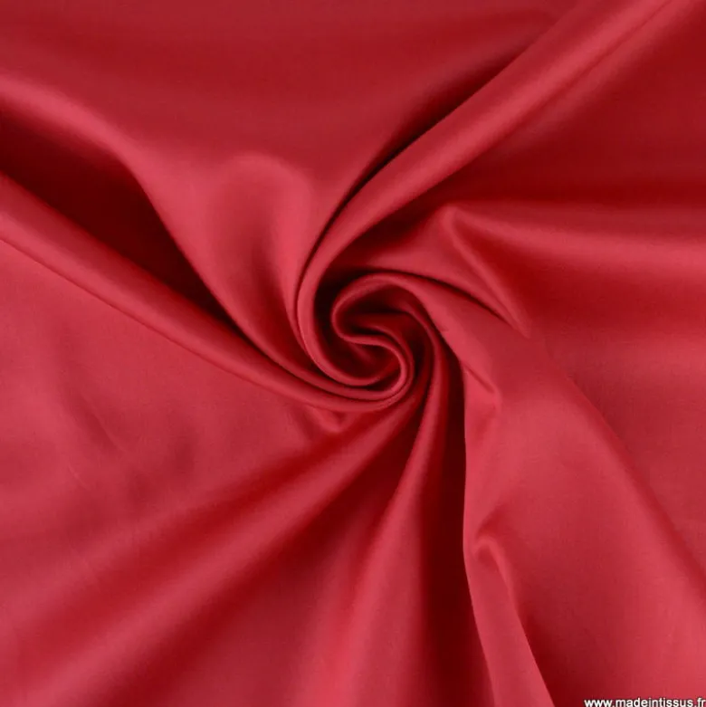 Tissu Satin de coton - cerise